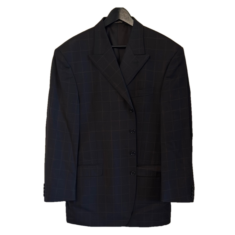 Black‎ Wool Sport Coat Notched Lapel
